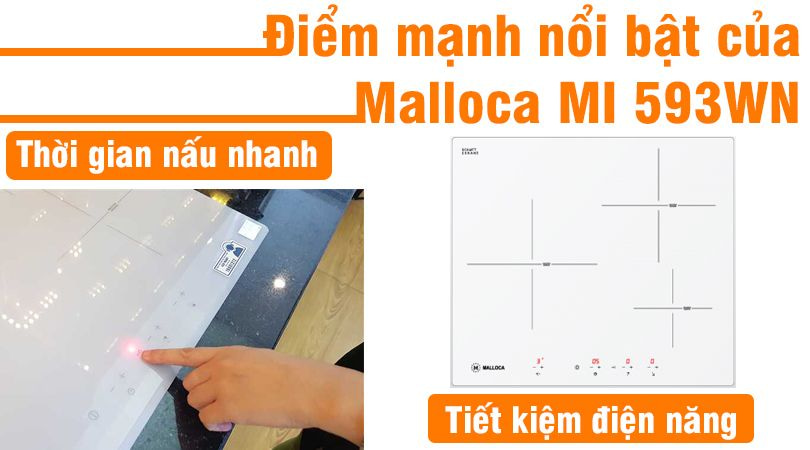 Bếp 3 từ Malloca MI 593WN - Điểm nổi bật